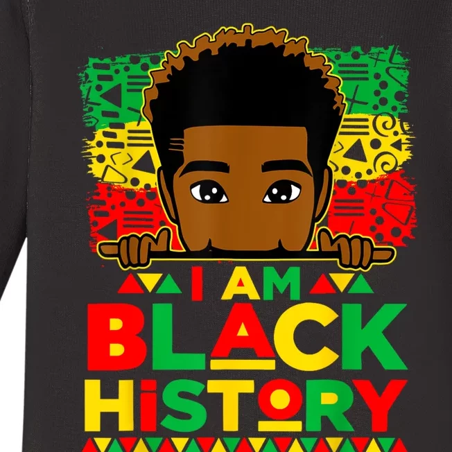 I Am Black History Month African American For Boy Baby Long Sleeve Bodysuit