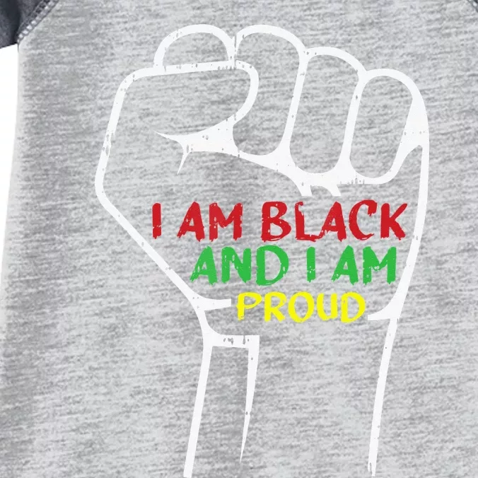 I Am Black And I Am Proud African American Infant Baby Jersey Bodysuit