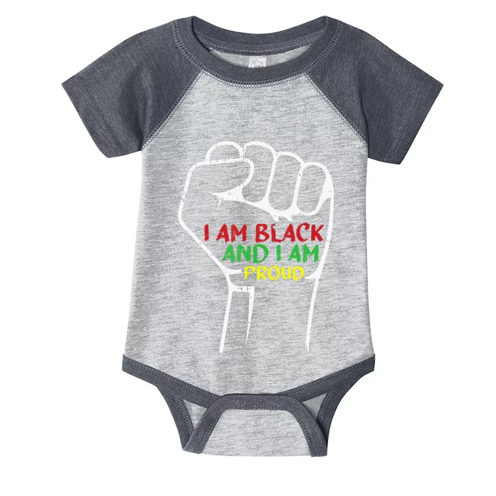 I Am Black And I Am Proud African American Infant Baby Jersey Bodysuit