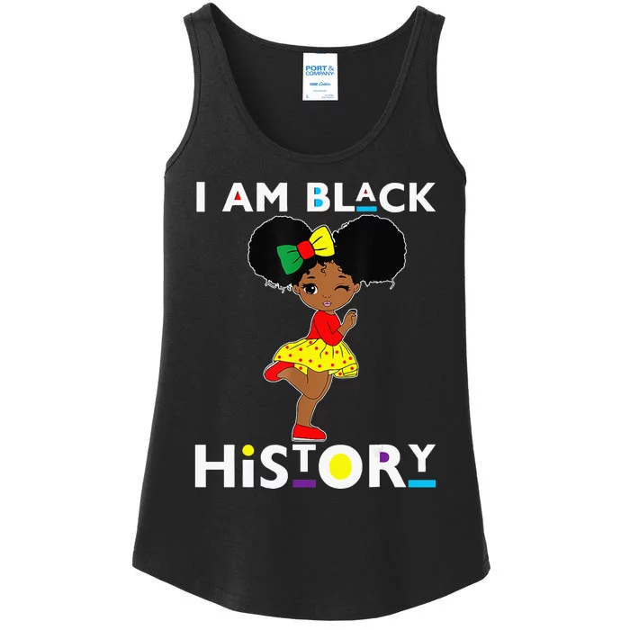 I am Black History Month Afro American Ladies Essential Tank