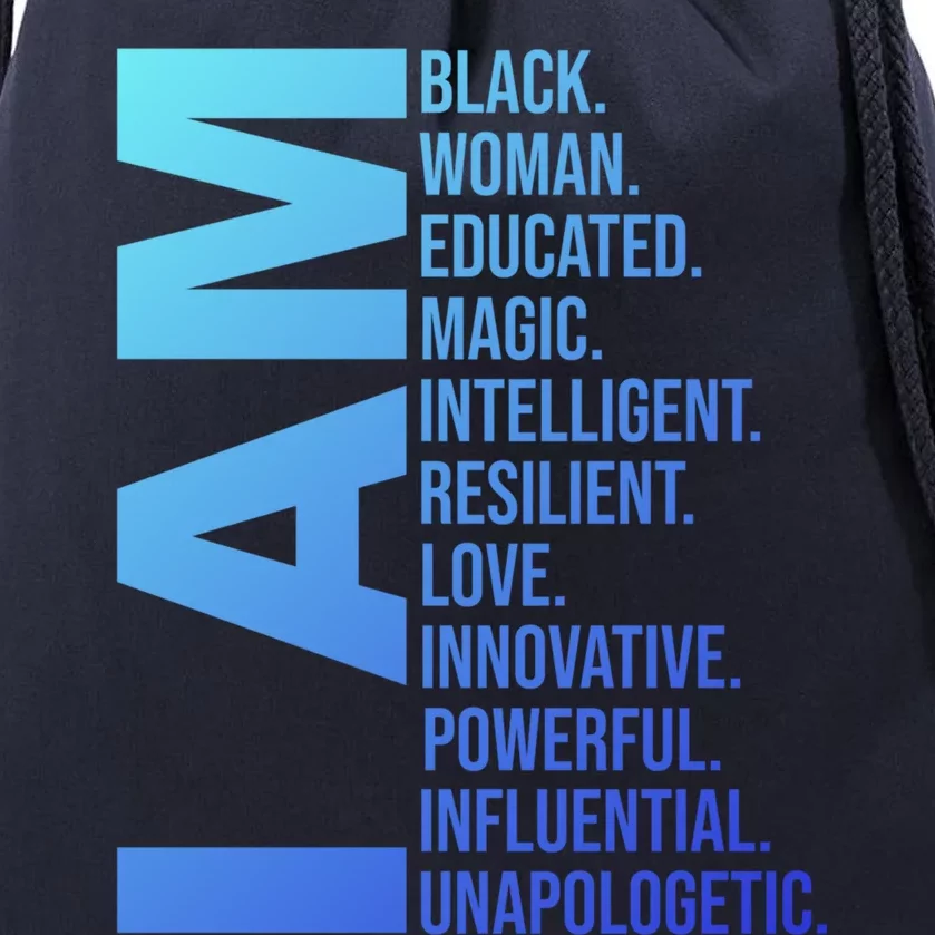 I Am Black Black History Month Educated Black Gift Drawstring Bag