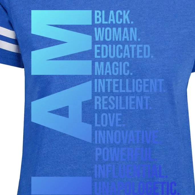 I Am Black Black History Month Educated Black Gift Enza Ladies Jersey Football T-Shirt