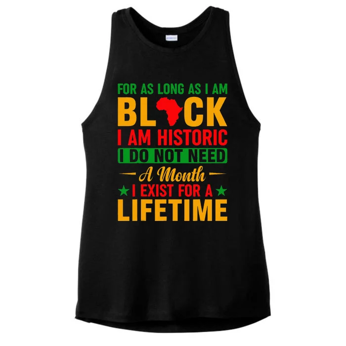 I Am Black Every Month But This Month I'm Blackity Black Ladies Tri-Blend Wicking Tank