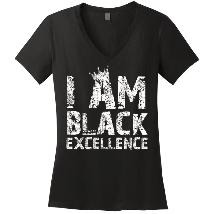 I Am Black Excellence Women's V-Neck T-Shirt