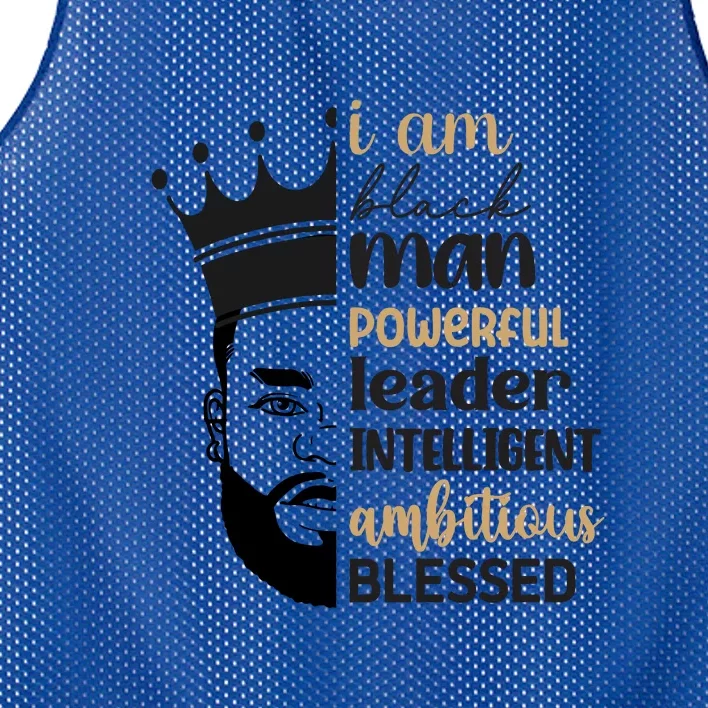 I Am Black Man Powerful Leader Intelligent For Black History Month Gift Mesh Reversible Basketball Jersey Tank