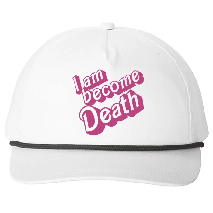 I Am Become Death In Pink Snapback Five-Panel Rope Hat