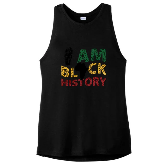 I Am Black History African American Black History Ladies Tri-Blend Wicking Tank