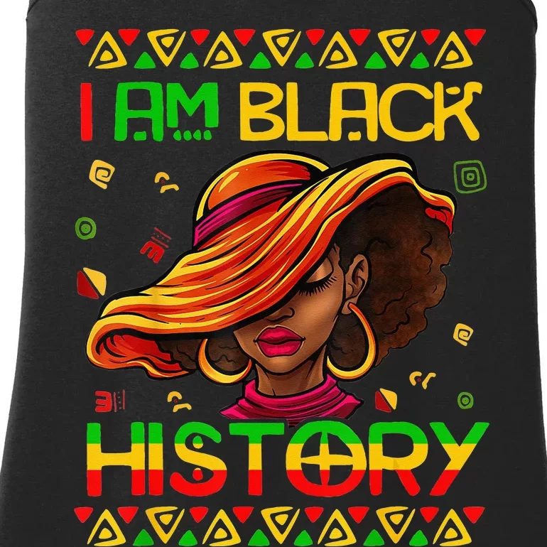 I Am Black History Month African American Afro Wo Ladies Essential Tank