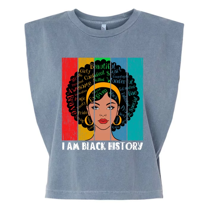 I Am Black History Melanin African American Juneteenth Gift Garment-Dyed Women's Muscle Tee