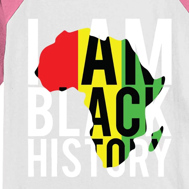 I Am Black History Black History Month Pride Gift Kids Colorblock Raglan Jersey