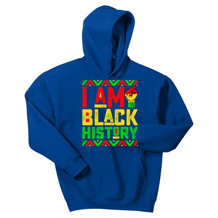 I Am Black History Month Pink And Green Juneteenth Cool Gift Kids Hoodie