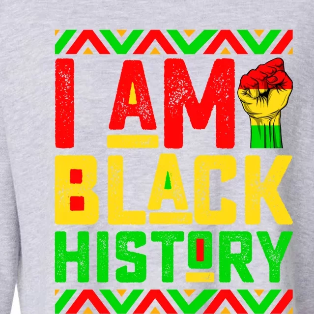 I Am Black History Month Pink And Green Juneteenth Cool Gift Cropped Pullover Crew