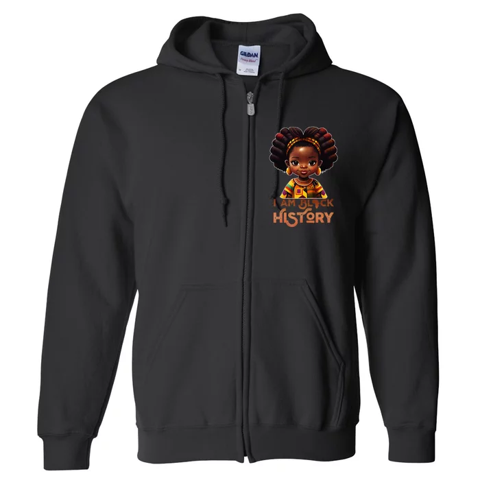 I Am Black History Month African American Melanin Queen Full Zip Hoodie