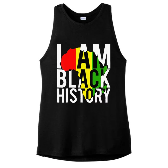 I Am Black History Month African American Pride Celebration Ladies Tri-Blend Wicking Tank