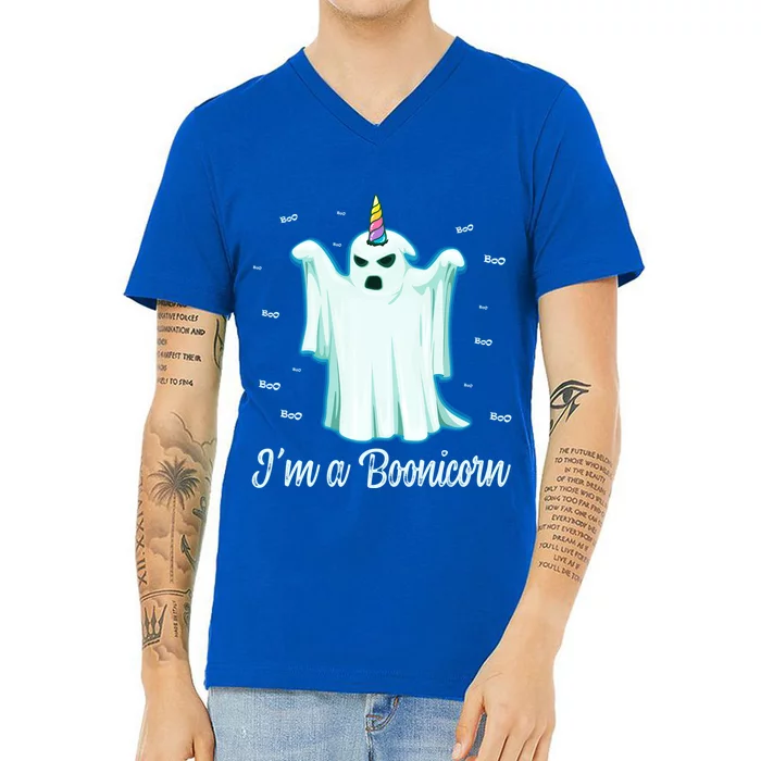 Im A Boonicorn Cute Halloween Gift Funny Ghost Unicorn Meaningful Gift V-Neck T-Shirt