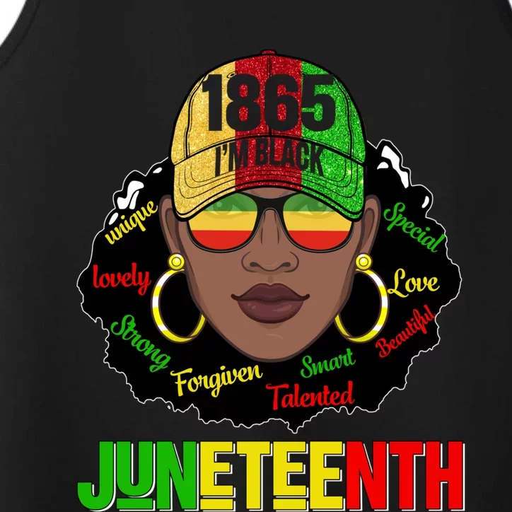 I Am Black Juneteenth Celebrating 1865 Black History Gift Performance Tank