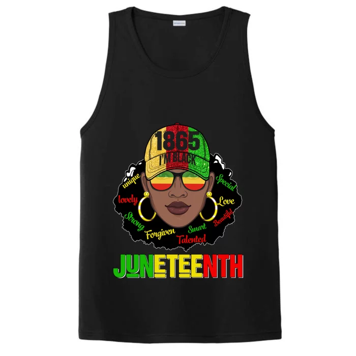 I Am Black Juneteenth Celebrating 1865 Black History Gift Performance Tank