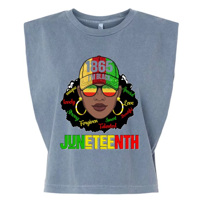 I Am Black Juneteenth Celebrating 1865 Black History Gift Garment-Dyed Women's Muscle Tee