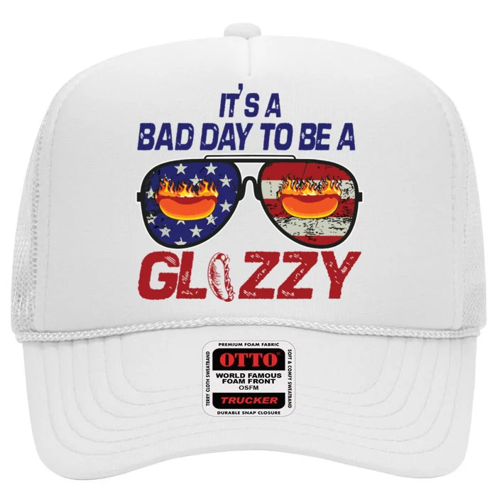 Its A Bad Day To Be A Glizzy Funny Hotdog High Crown Mesh Trucker Hat