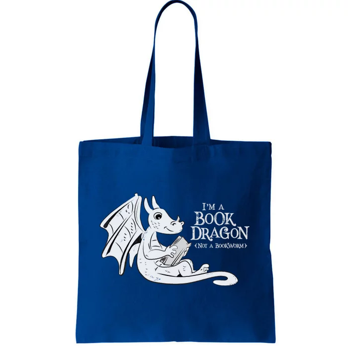 Im A Book Dragon Not A Bookworm Funny Graphic Gift Tote Bag