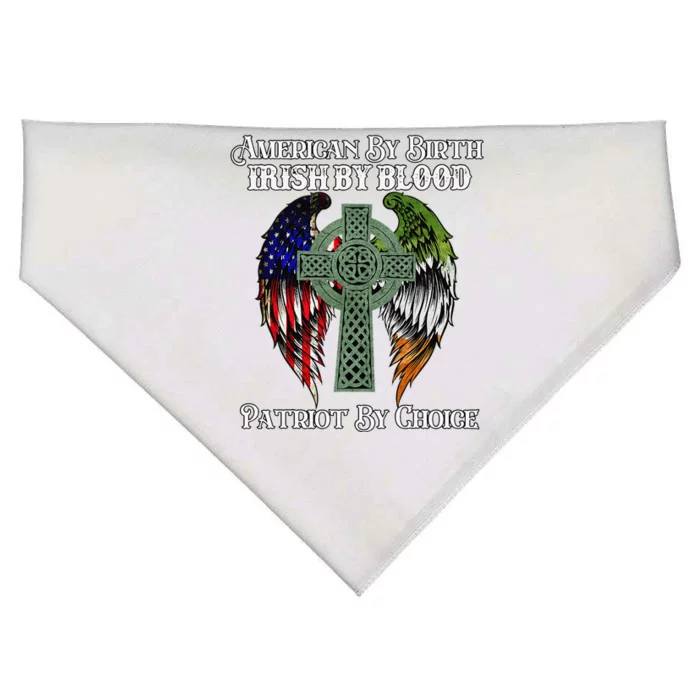 Irish American By Birth Irish By Blood St Patricks Day USA-Made Doggie Bandana