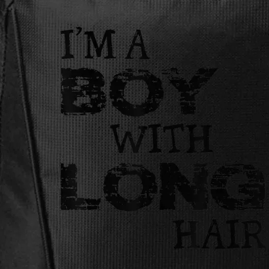 I'm A Boy With Long Hair Funny kid boy Cool Long Hair City Backpack