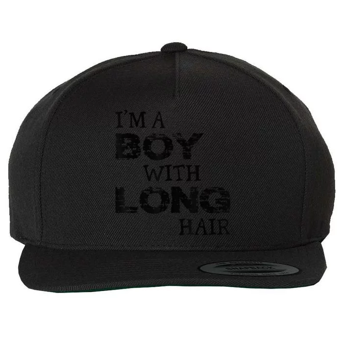 I'm A Boy With Long Hair Funny kid boy Cool Long Hair Wool Snapback Cap