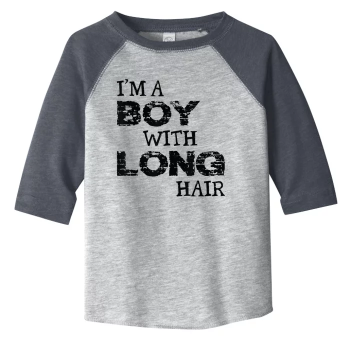 I'm A Boy With Long Hair Funny kid boy Cool Long Hair Toddler Fine Jersey T-Shirt