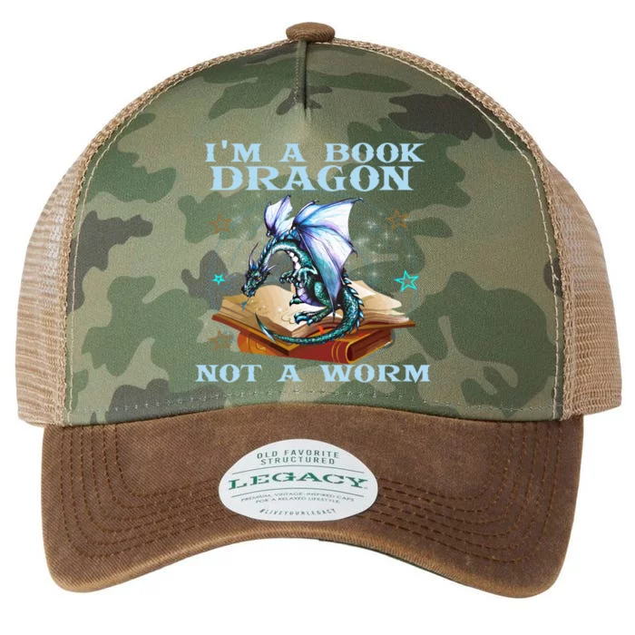 Im A Book Dragon Not A Worm Gift Funny Dragons Lovers Tee Legacy Tie Dye Trucker Hat