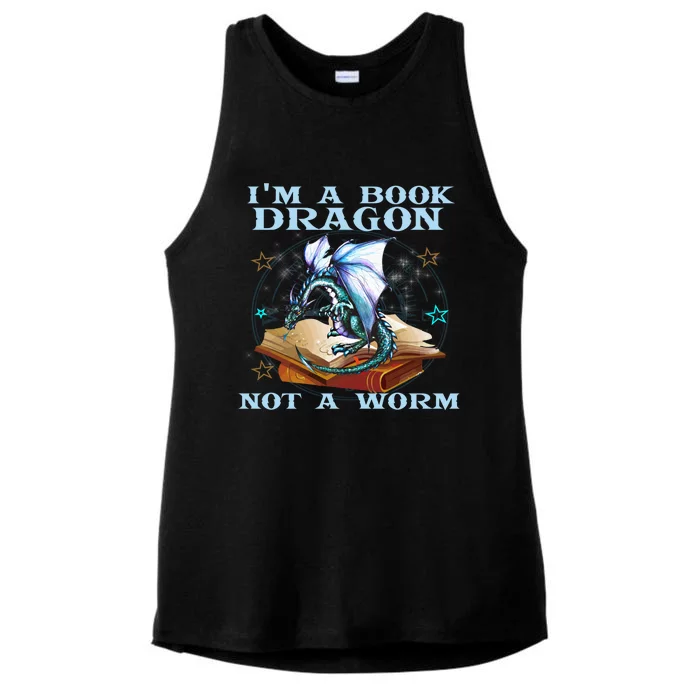 Im A Book Dragon Not A Worm Gift Funny Dragons Lovers Tee Ladies Tri-Blend Wicking Tank