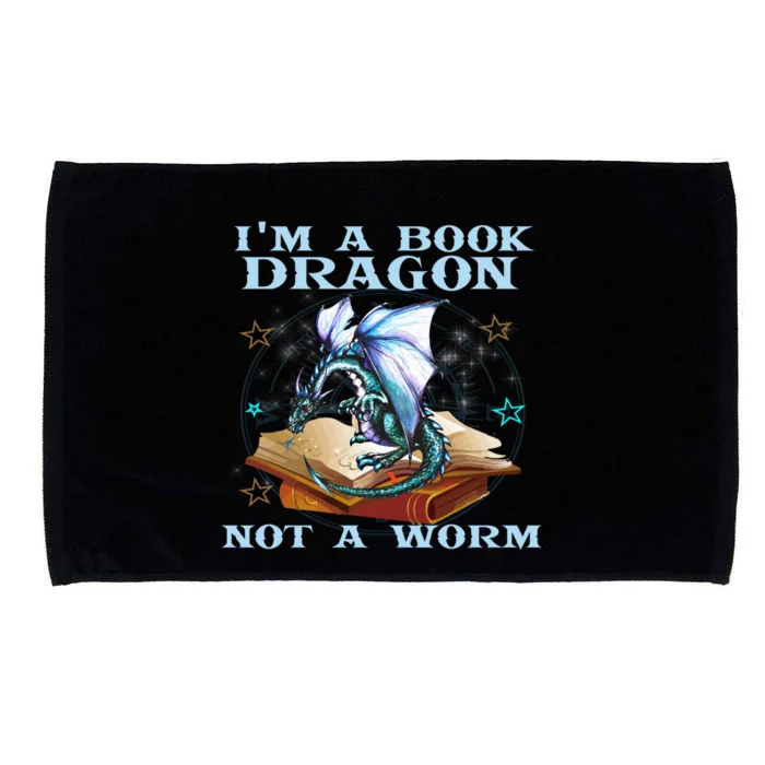 Im A Book Dragon Not A Worm Gift Funny Dragons Lovers Tee Microfiber Hand Towel