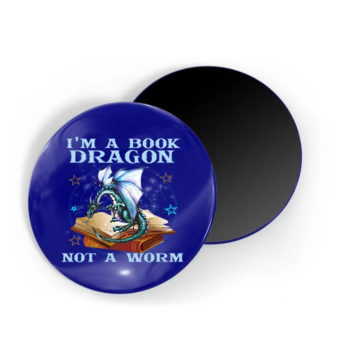 Im A Book Dragon Not A Worm Gift Funny Dragons Lovers Tee Magnet