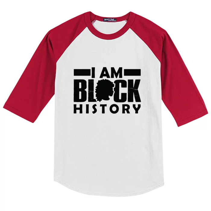 I Am Black History Black History Month Kids Colorblock Raglan Jersey