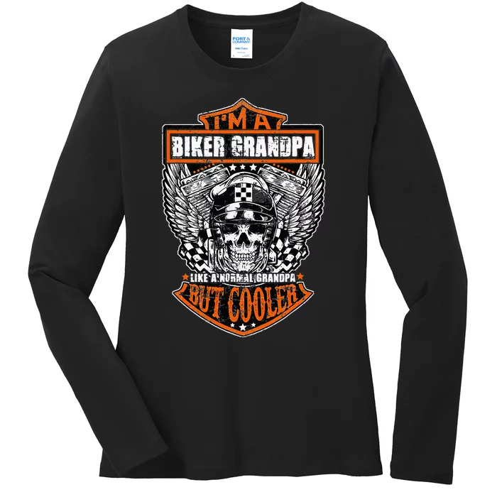 Im A Biker Grandpa Like A Normal Grandpa But Cooler Gifts Ladies Long Sleeve Shirt