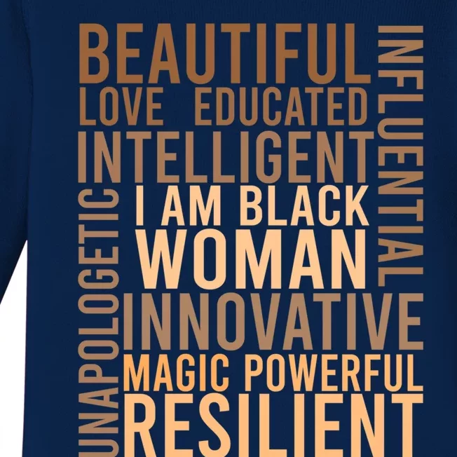 I Am Black Black History Month Educated Black Cute Gift Baby Long Sleeve Bodysuit