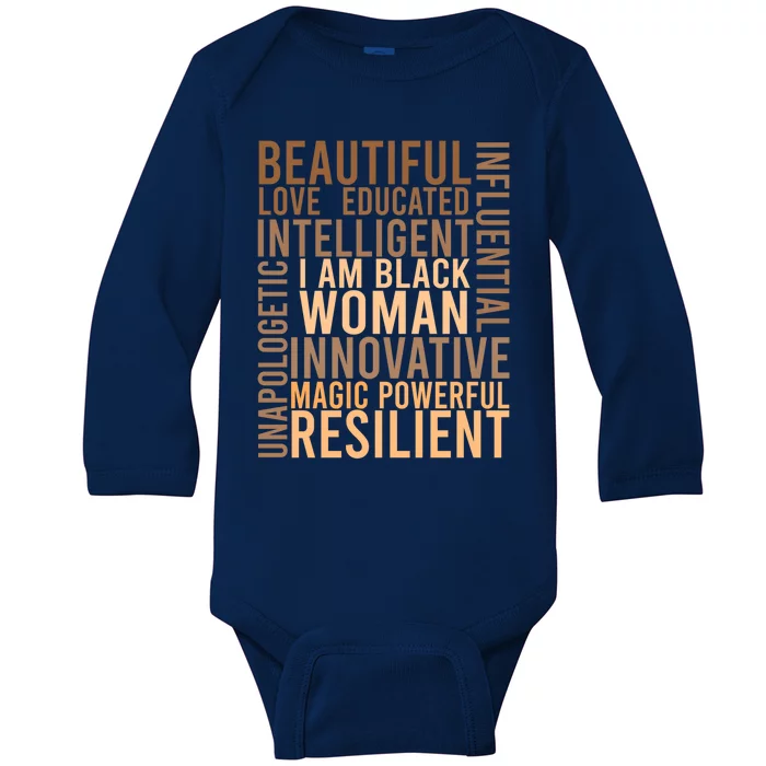 I Am Black Black History Month Educated Black Cute Gift Baby Long Sleeve Bodysuit