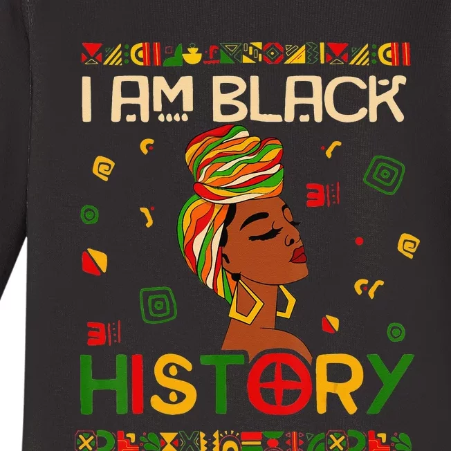 I Am Black History Month African American Baby Long Sleeve Bodysuit