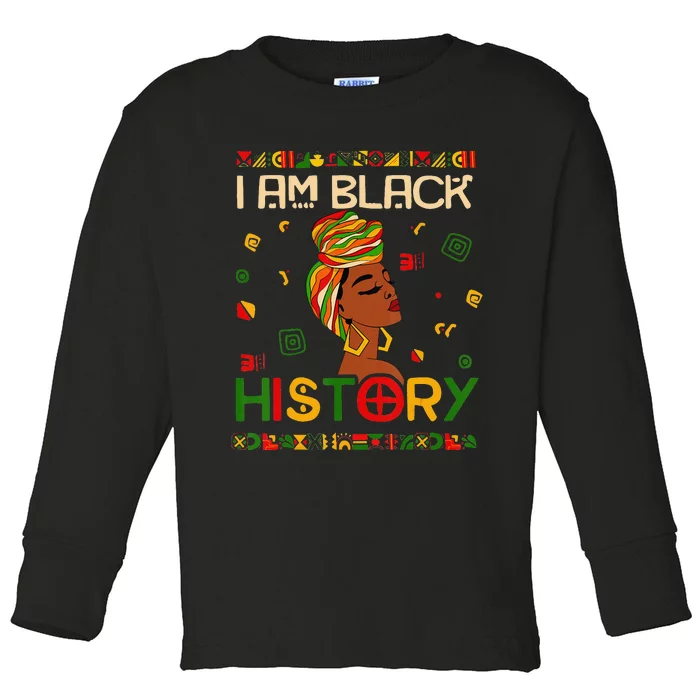 I Am Black History Month African American Toddler Long Sleeve Shirt