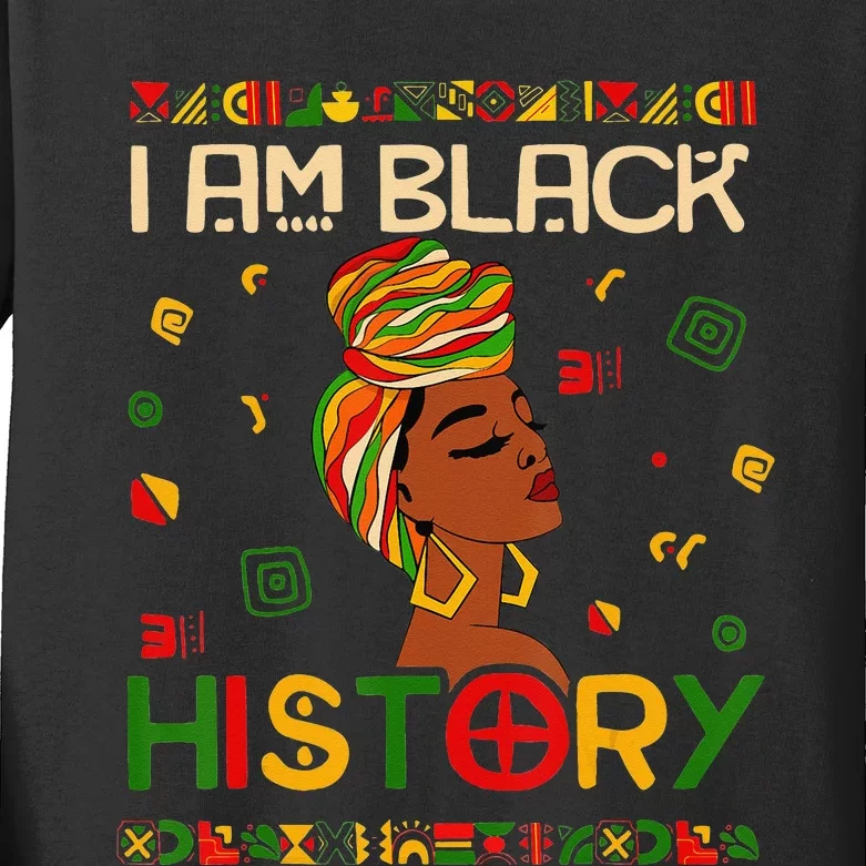 I Am Black History Month African American Kids Long Sleeve Shirt