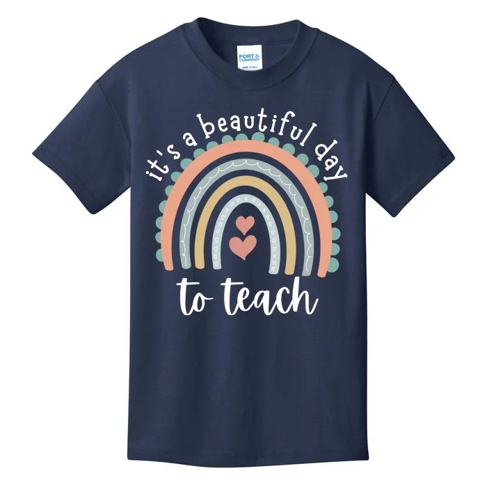 It's A Beautiful Day To Teach Rainbow Teacher Gift Kids T-Shirt