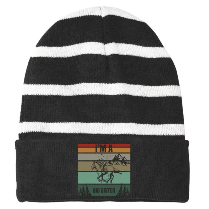 I'm A Big Sister Striped Beanie with Solid Band