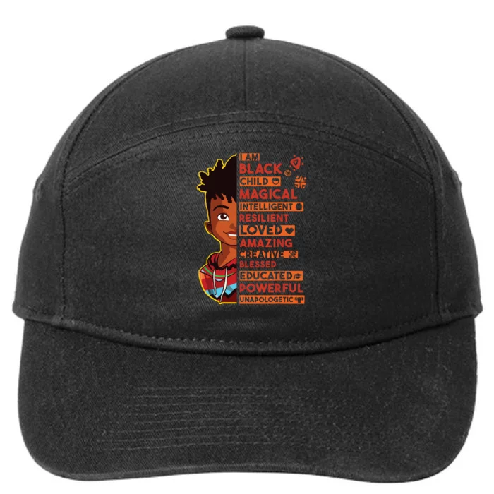 I Am Black History Month Boy African American 7-Panel Snapback Hat