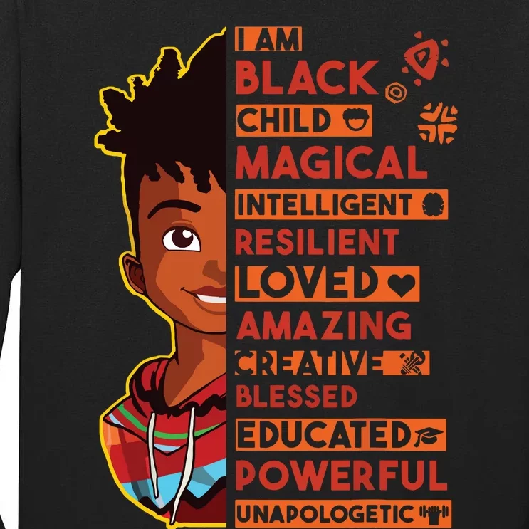 I Am Black History Month Boy African American Tall Long Sleeve T-Shirt