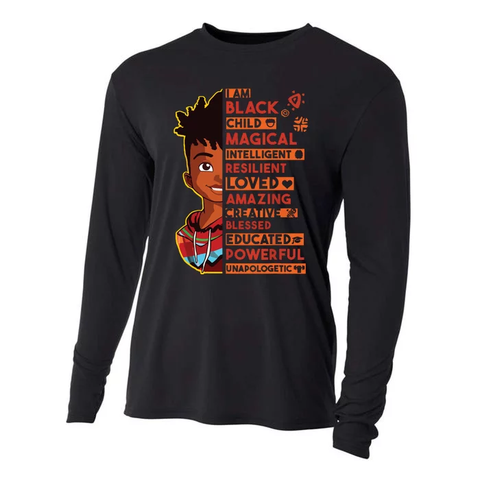 I Am Black History Month Boy African American Cooling Performance Long Sleeve Crew