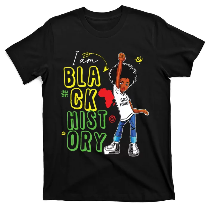 I Am Black History Month Girl Afro American T-Shirt