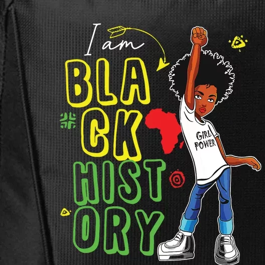 I Am Black History Month Girl Afro American City Backpack