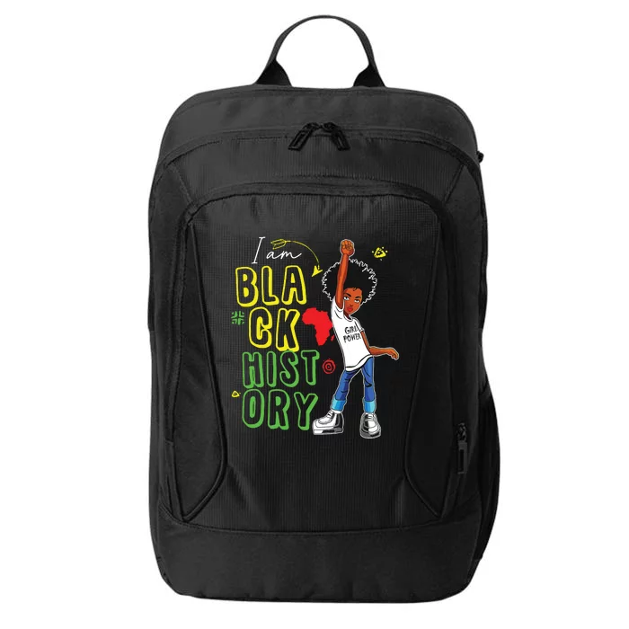 I Am Black History Month Girl Afro American City Backpack