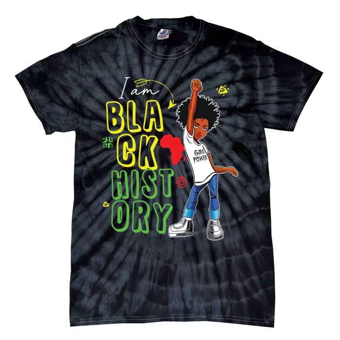 I Am Black History Month Girl Afro American Tie-Dye T-Shirt