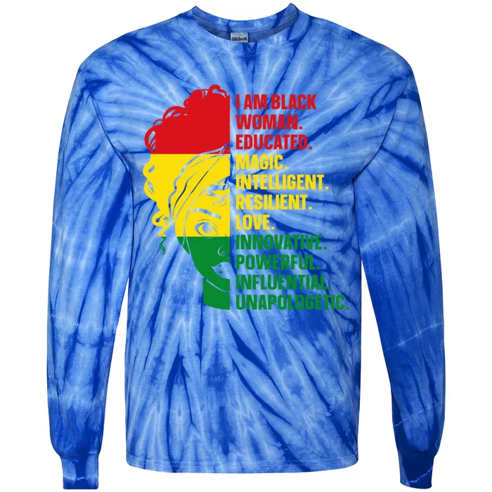 I Am Black And Educated Meaningful Gift Tie-Dye Long Sleeve Shirt