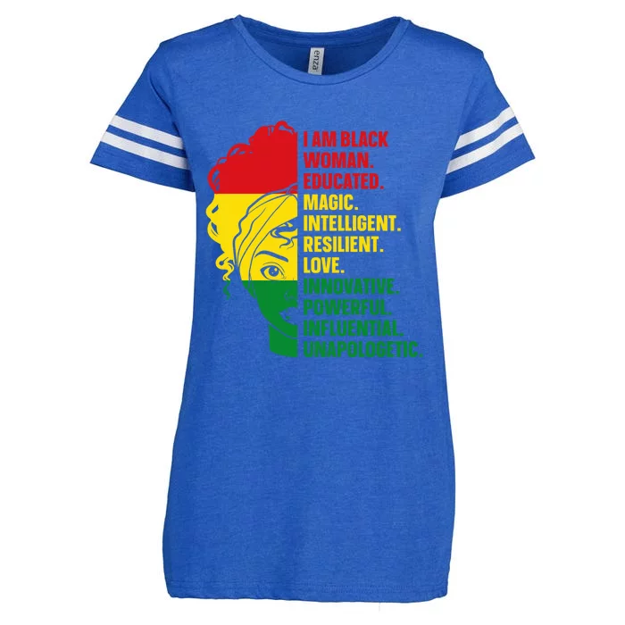 I Am Black And Educated Meaningful Gift Enza Ladies Jersey Football T-Shirt